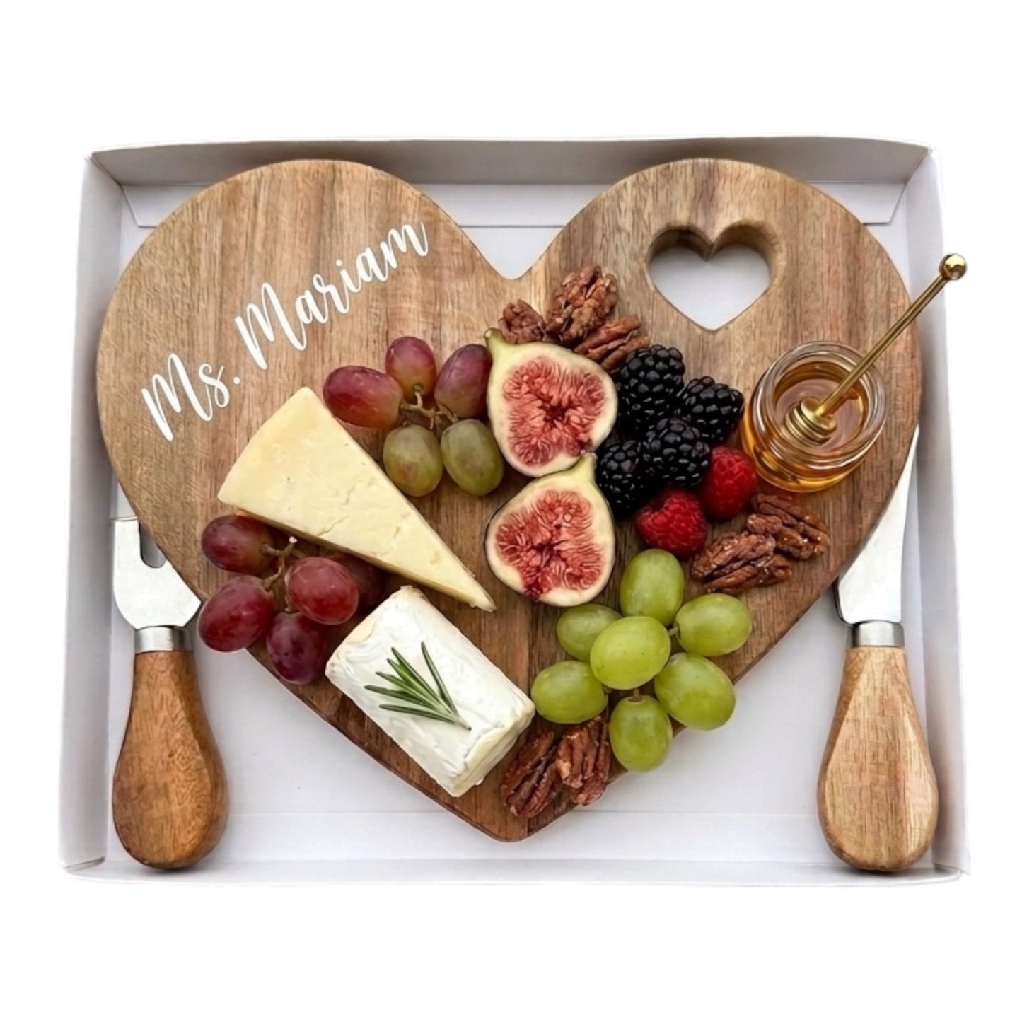 Heart Shaped charcuterie board- small with personalization