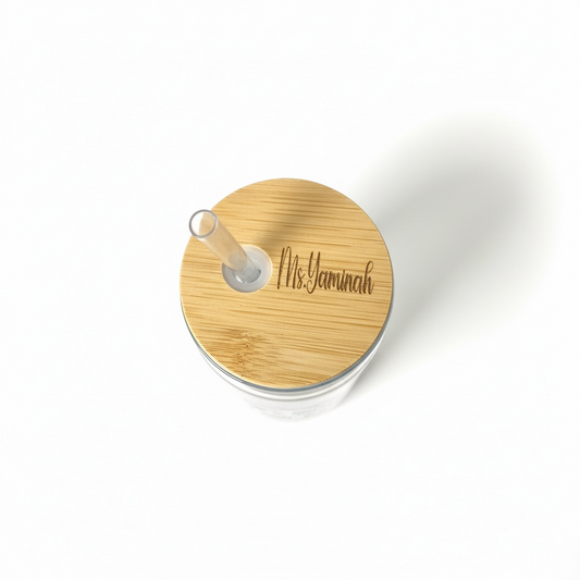 āWith your contrbution, nations thriveā16oz Snowglobe cup with personalized Bamboo lid