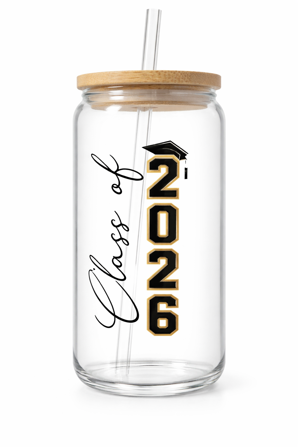 Class of 2026 Glass can Tumbler