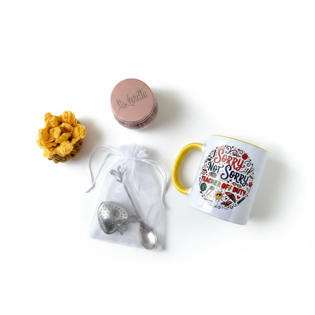 Personalized "Teacher Off Duty" Relaxation Tea Gift Set