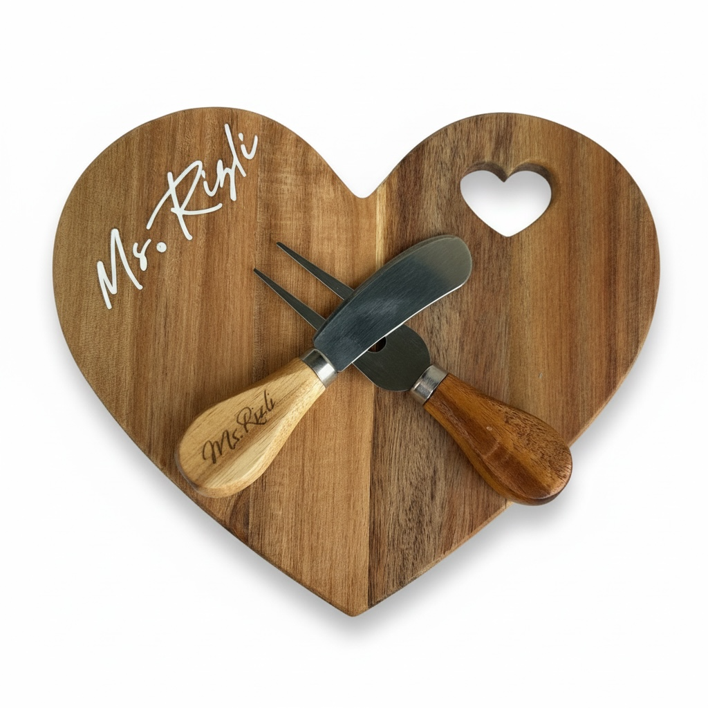 Heart Shaped charcuterie board- small with personalization